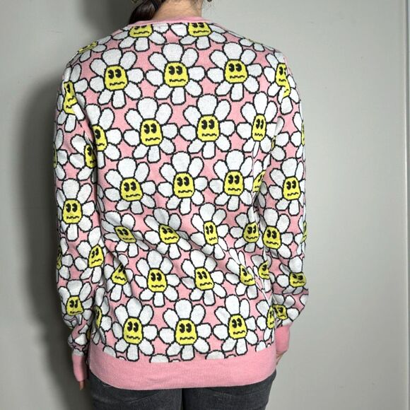 ALAB Crewbie Peony and Daisy Smiley Sweater Size Medium - Picture 2 of 6